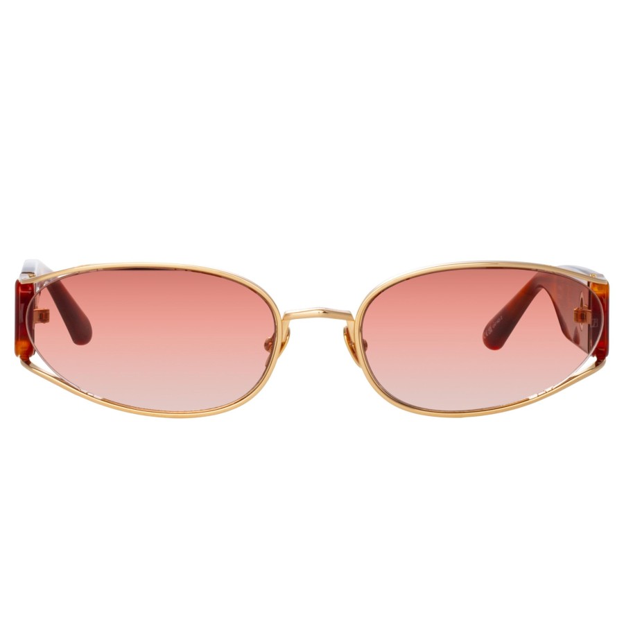 Sunglasses Linda Farrow | Shelby Cat Eye Sunglasses In Amber Tortoiseshell