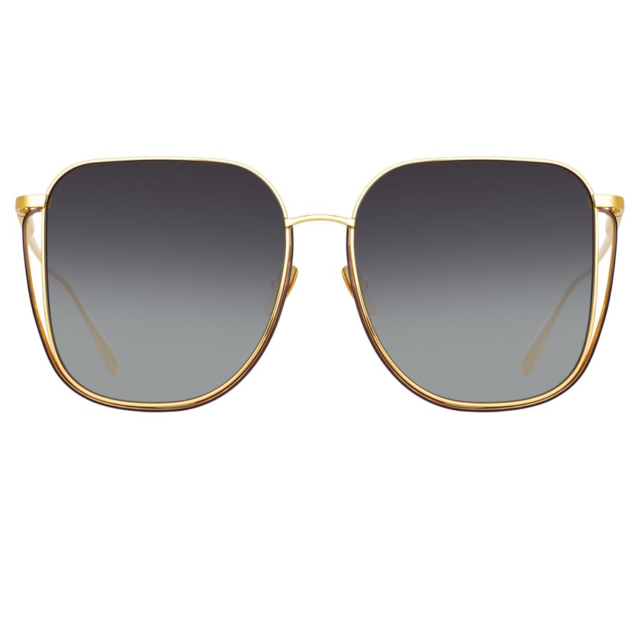 Sunglasses Linda Farrow | Camry Oversized Sunglasses In Yellow Gold