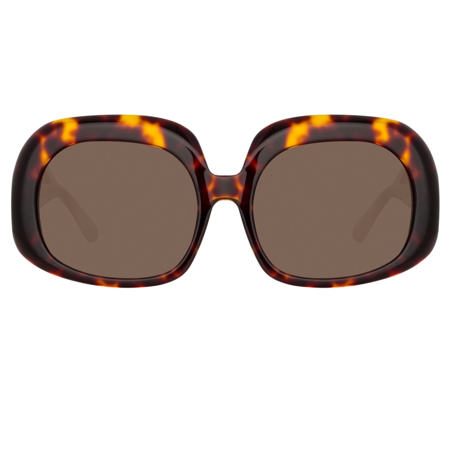 Sunglasses Linda Farrow | Lea Oversized Sunglasses In Tortoiseshell