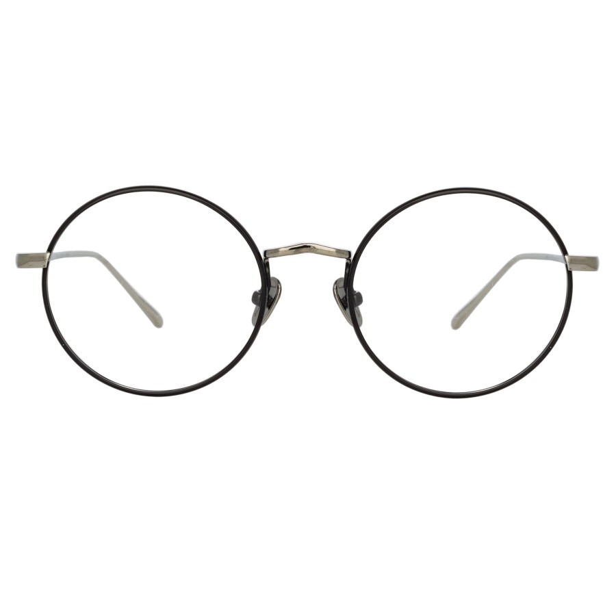 Opticals Linda Farrow | The Adams | Oval Optical Frame In Black And White Gold (C2)