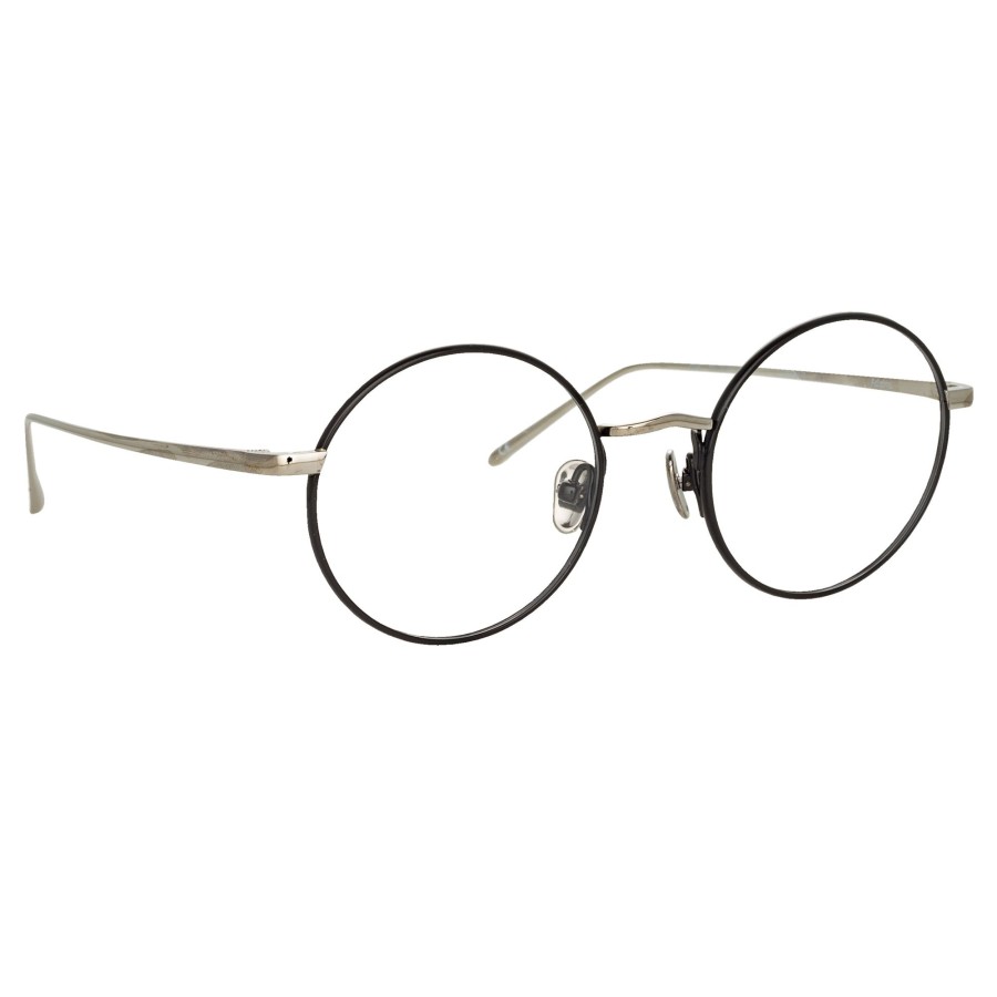 Opticals Linda Farrow | The Adams | Oval Optical Frame In Black And White Gold (C2)