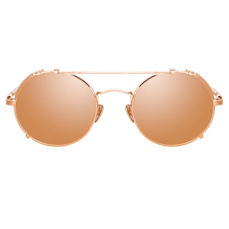 Sunglasses Linda Farrow | Jimi Oval Sunglasses In Rose Gold