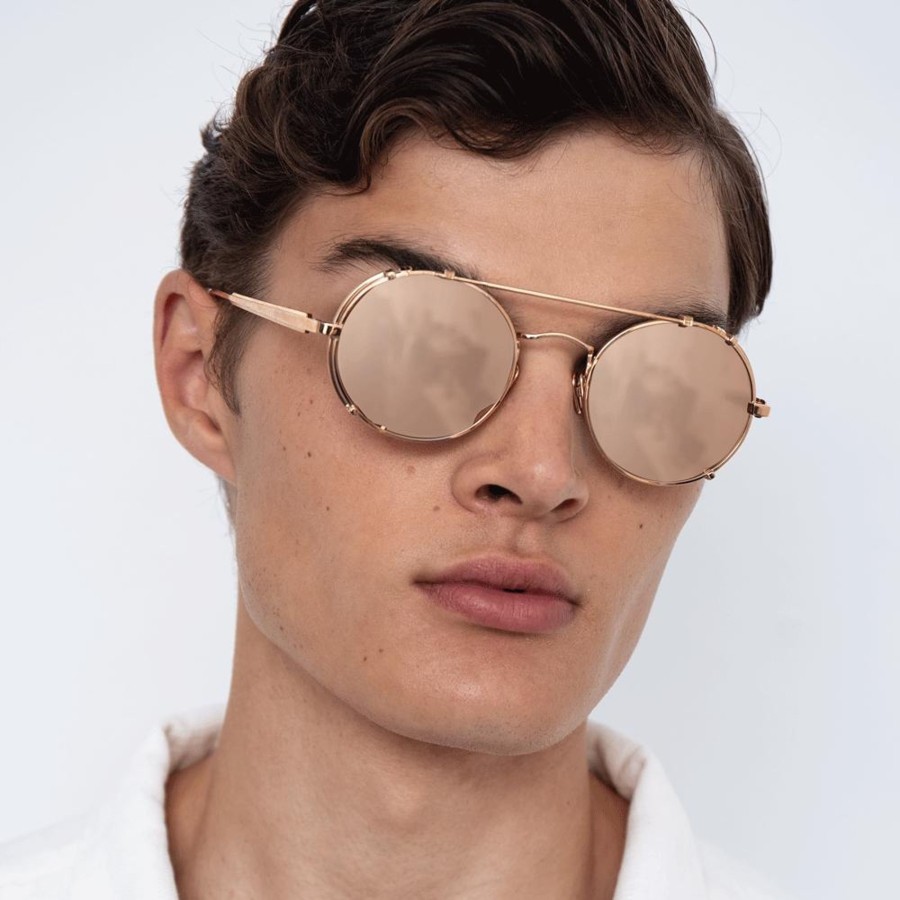 Sunglasses Linda Farrow | Jimi Oval Sunglasses In Rose Gold