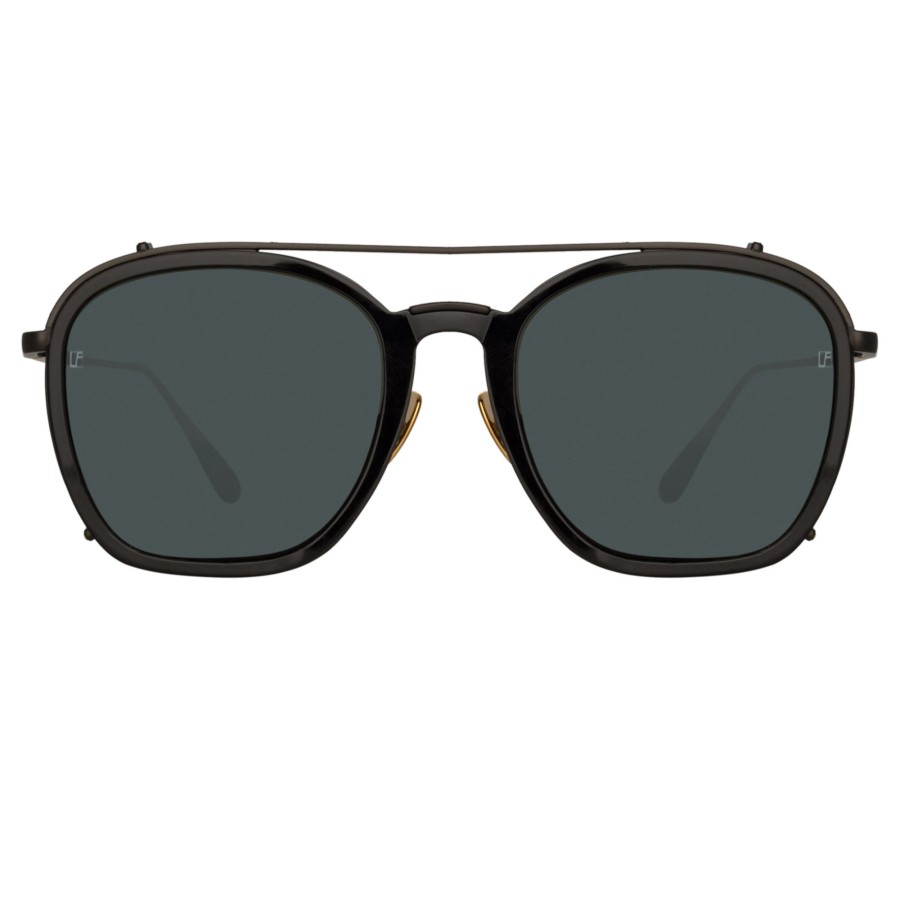 Sunglasses Linda Farrow | Aston Square Sunglasses In Nickel