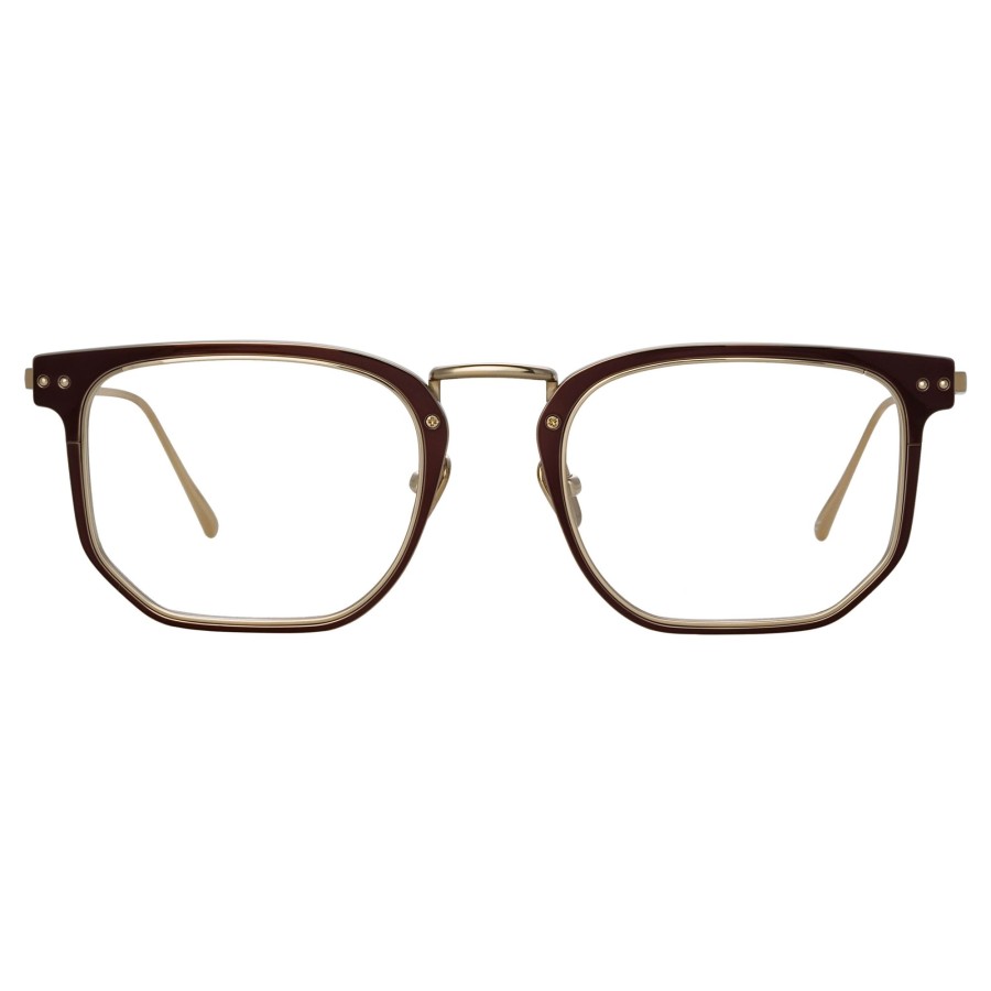 Opticals Linda Farrow | Saul D-Frame Optical Frame In Brown And Light Gold