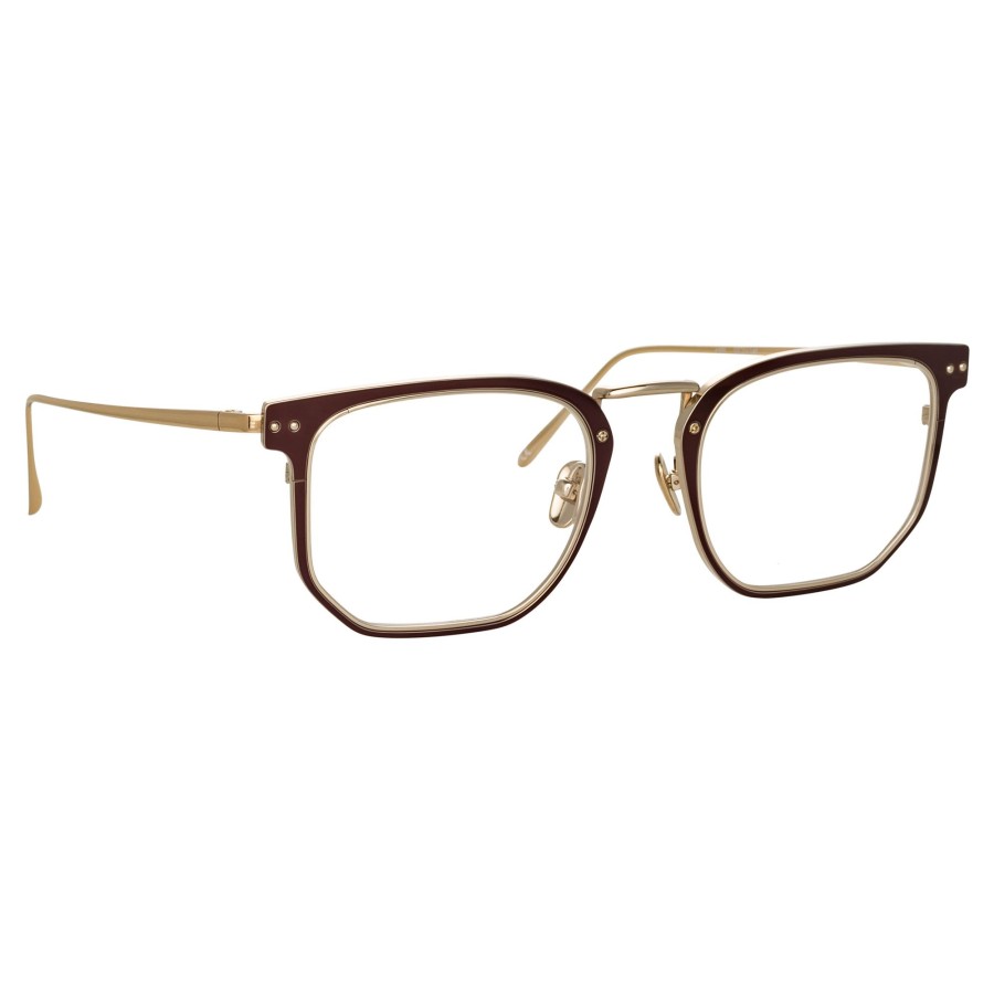 Opticals Linda Farrow | Saul D-Frame Optical Frame In Brown And Light Gold