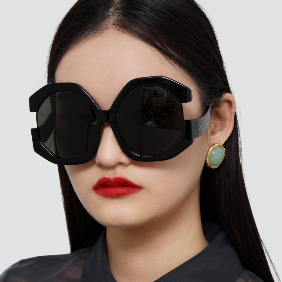 Sunglasses Linda Farrow | Bardot Oversized Sunglasses In Black