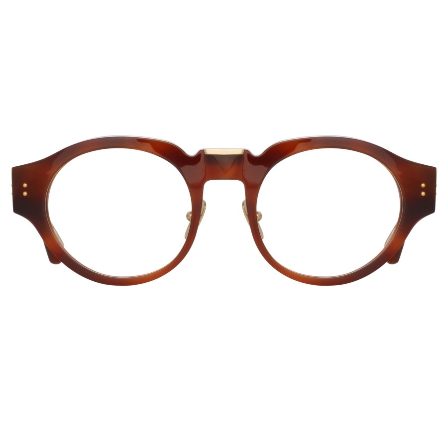 Opticals Linda Farrow | Leon Angular Optical Frame In Horn