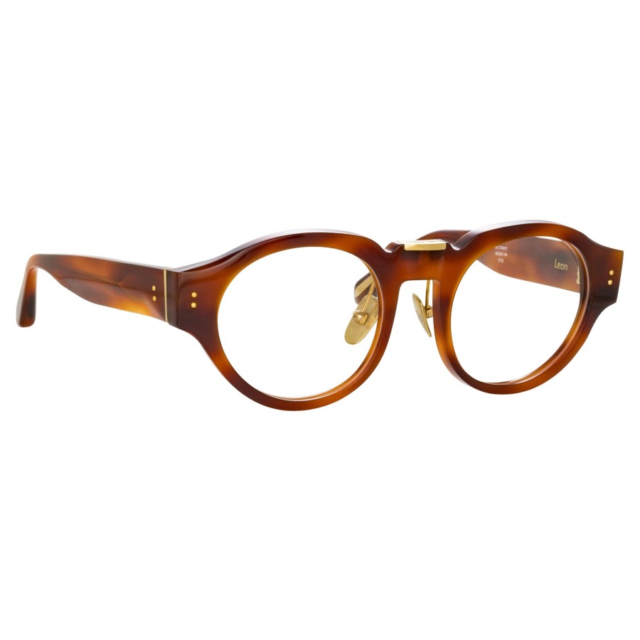 Opticals Linda Farrow | Leon Angular Optical Frame In Horn