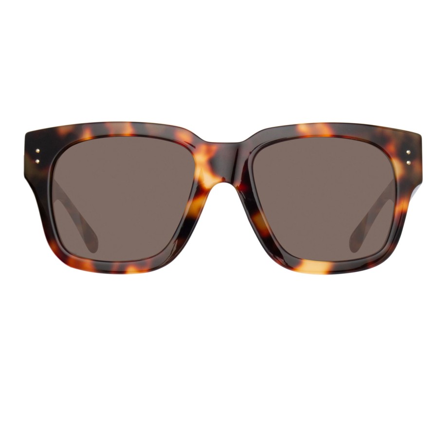 Sunglasses Linda Farrow | The Amber | D-Frame Sunglasses In Tortoiseshell (C2)