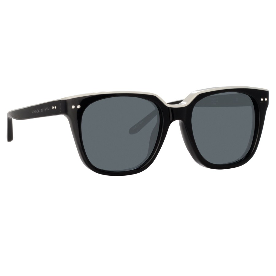 Sunglasses Linda Farrow | Magda Butrym D-Frame Sunglasses In Black And White