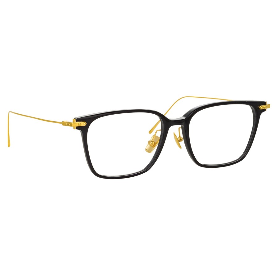 Opticals Linda Farrow | Gehry Rectangular Optical Frame In Yellow Gold And Black