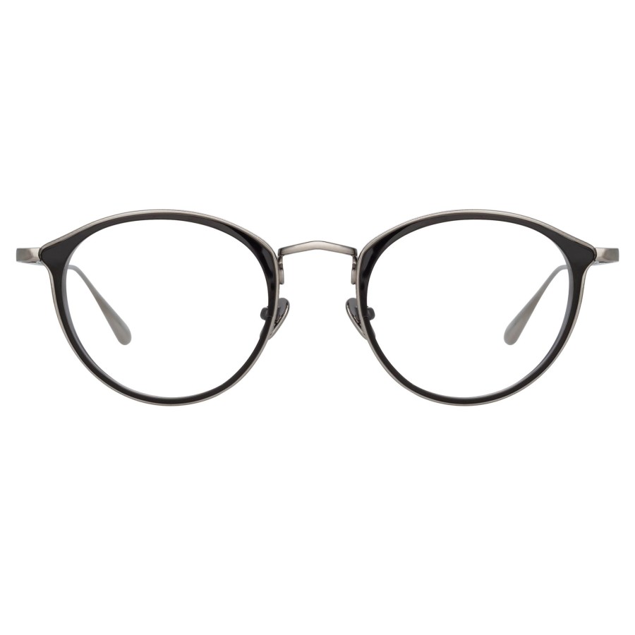 Opticals Linda Farrow | Luis Oval Optical Frame In White Gold And Black