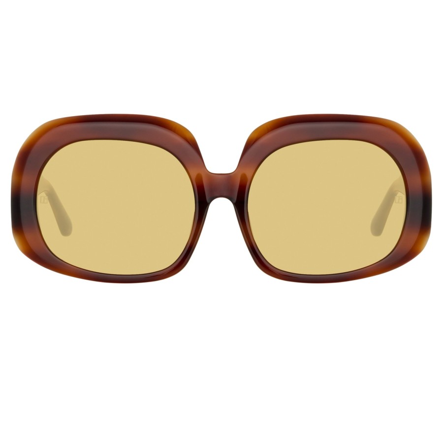 Sunglasses Linda Farrow | Lea Oversized Sunglasses In Horn