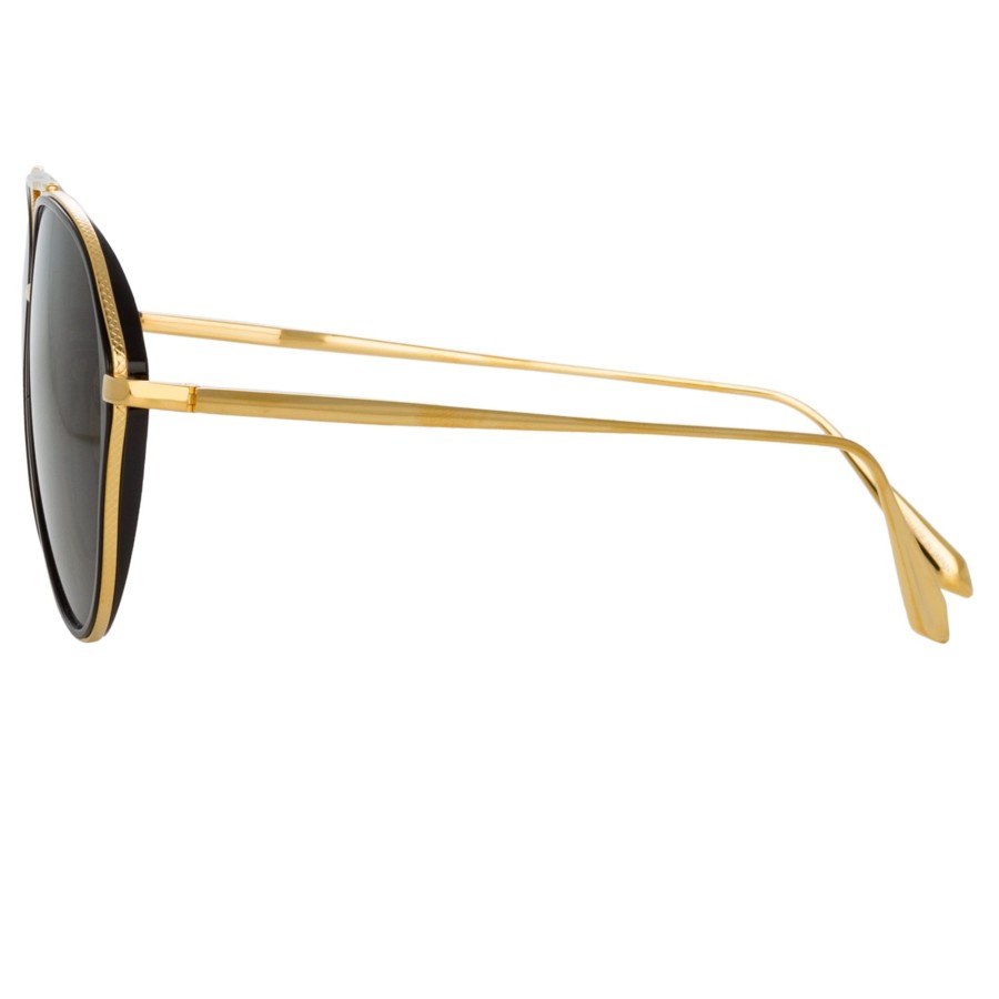 Sunglasses Linda Farrow | Noa Aviator Sunglasses In Yellow Gold