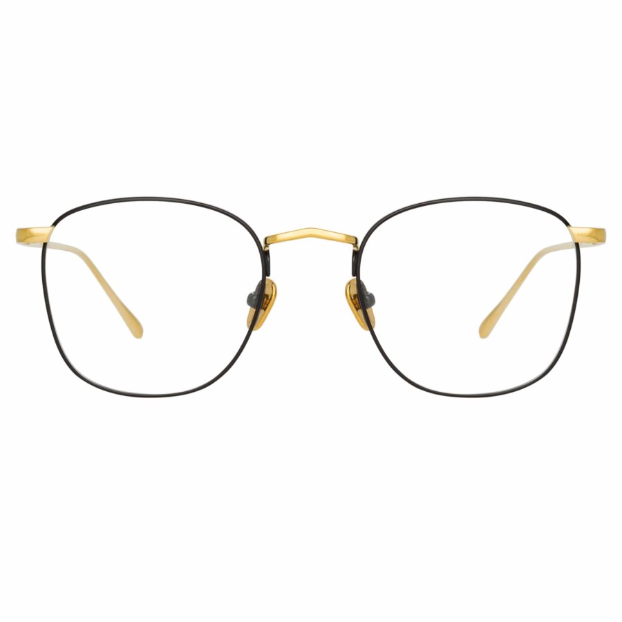 Opticals Linda Farrow | The Simon | Square Optical Frame In Yellow Gold And Black (C18)