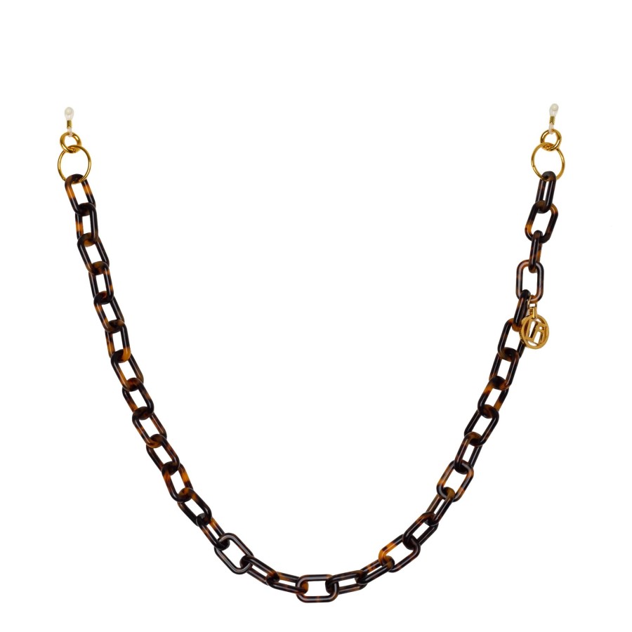 Accessories Linda Farrow | Tortoiseshell Square Link Acetate Chain