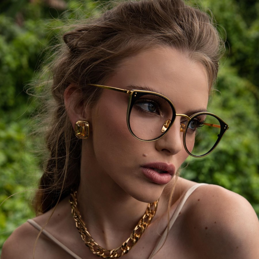 Opticals Linda Farrow | Neusa Oval Optical Frame In Yellow Gold