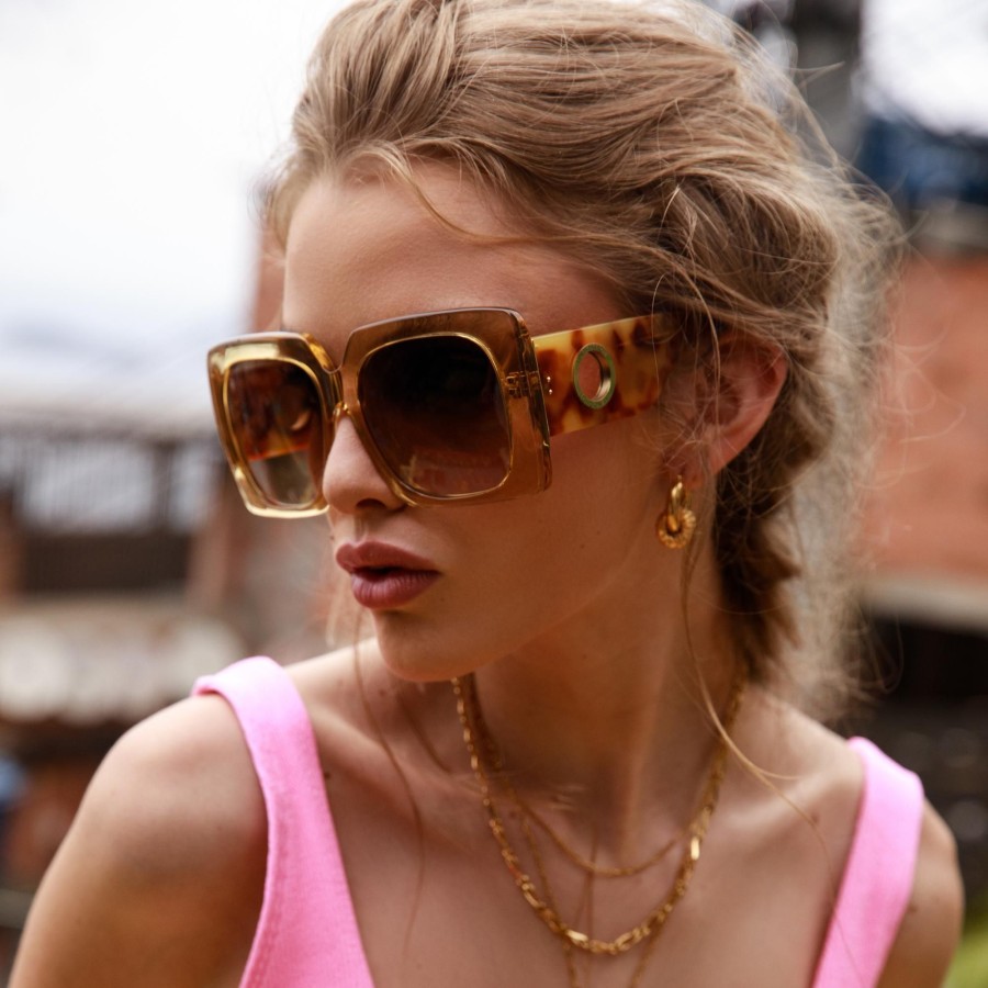 Sunglasses Linda Farrow | Sierra Oversized Sunglasses In Saffron