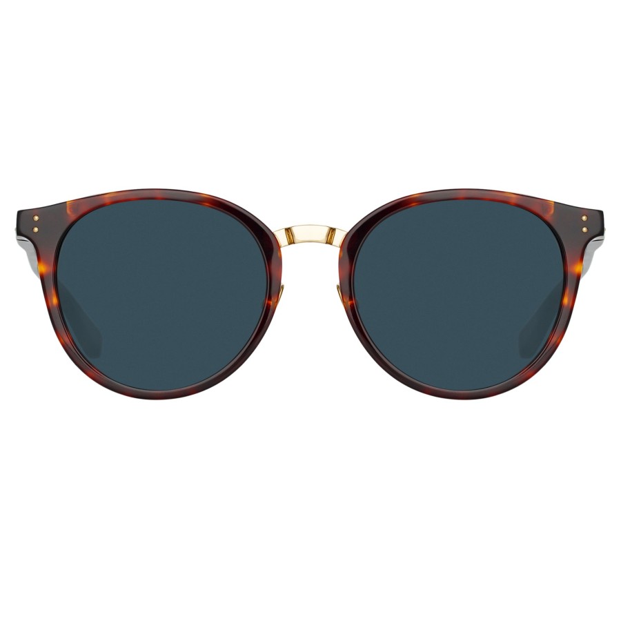 Sunglasses Linda Farrow | Morgan Oval Sunglasses In Tortoiseshell