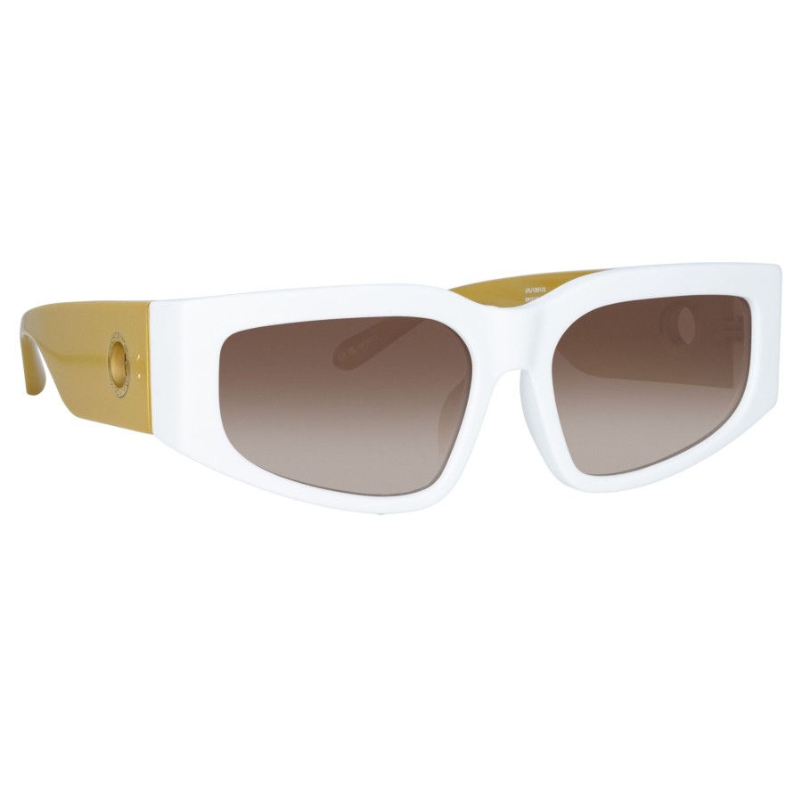 Sunglasses Linda Farrow | Senna Cat Eye Sunglasses In White