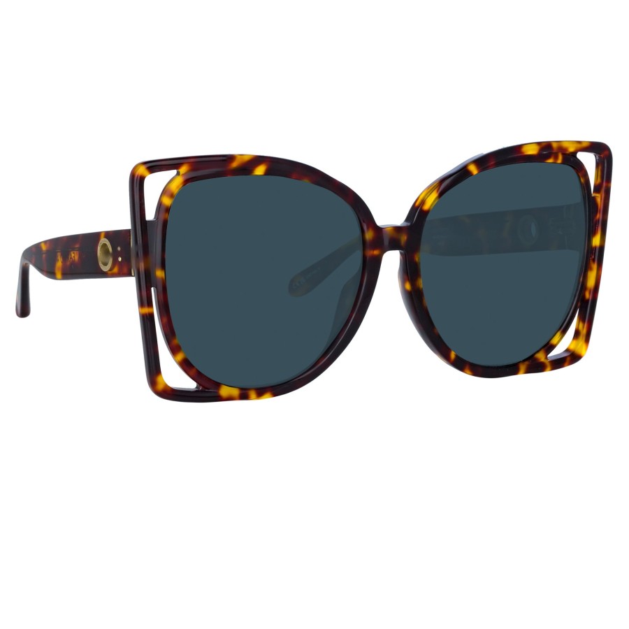 Sunglasses Linda Farrow | Astra Cat Eye Sunglasses In Tortoiseshell