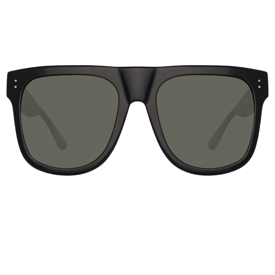 Sunglasses Linda Farrow | Carolina Flat Top Sunglasses In Black