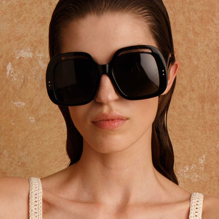 Sunglasses Linda Farrow | Renata Oversized Sunglasses In Black