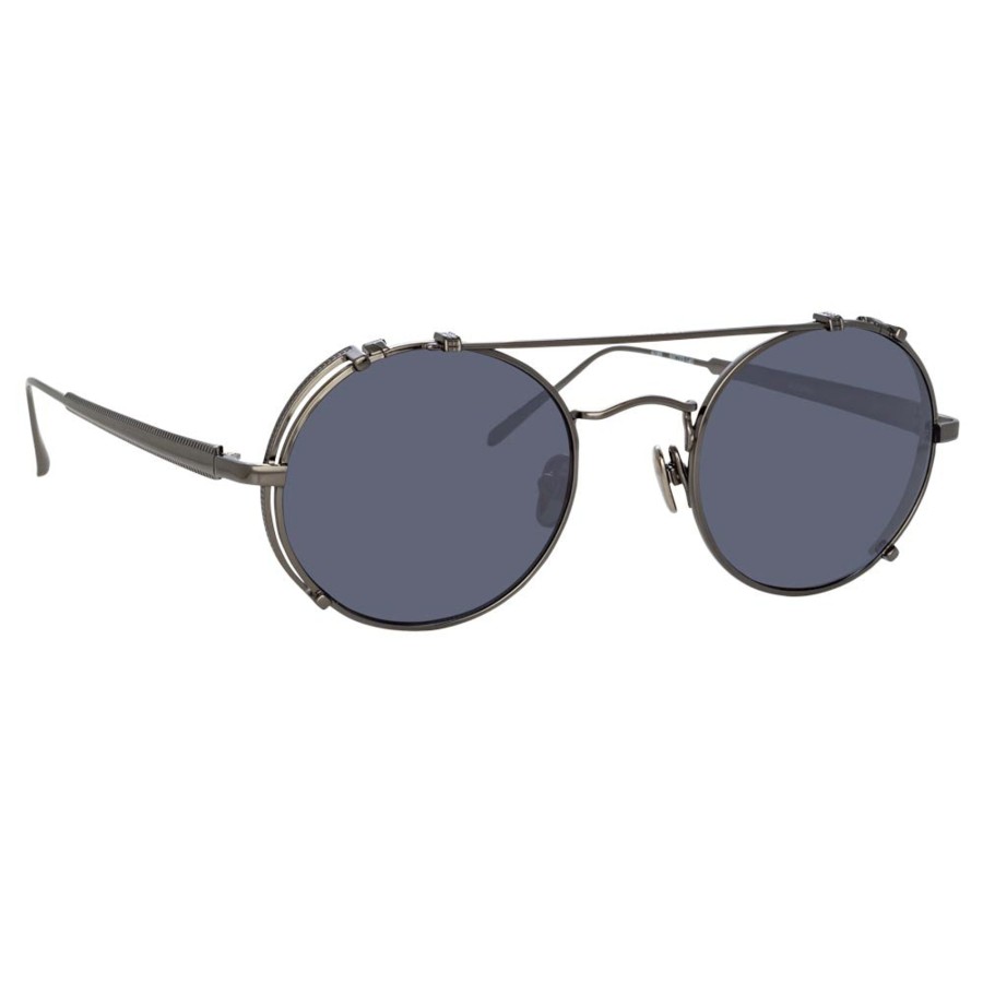 Sunglasses Linda Farrow | Jimi Oval Sunglasses In Nickel