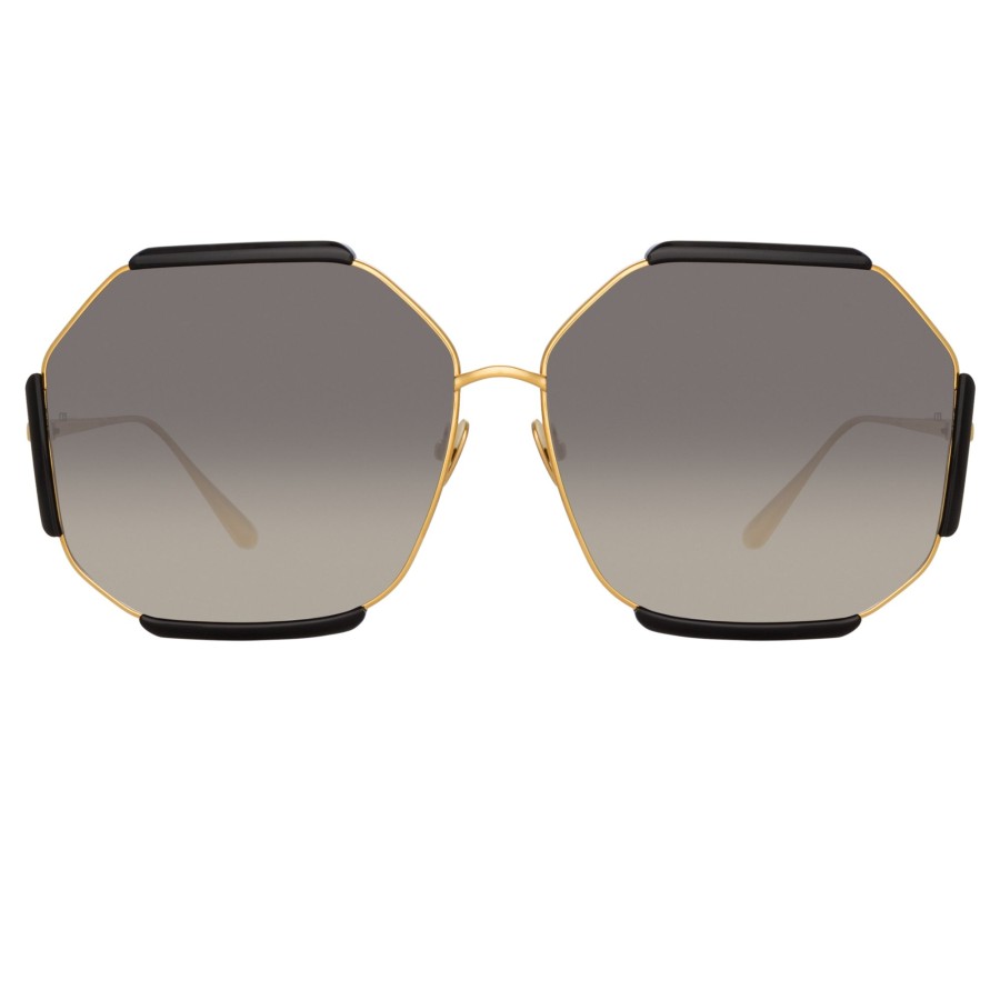 Sunglasses Linda Farrow | Margot Hexagon Sunglasses In Black