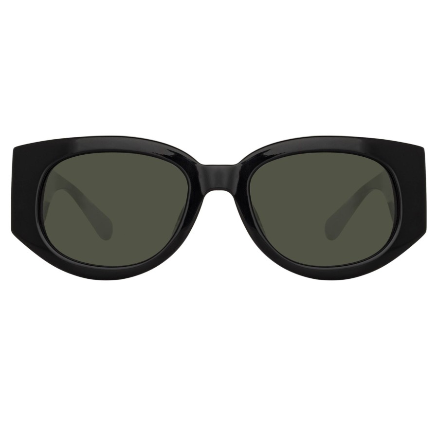 Sunglasses Linda Farrow | The Debbie | D-Frame Sunglasses In Black (C1)