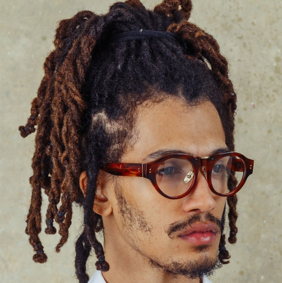 Opticals Linda Farrow | Leon Angular Optical Frame In Horn (Men'S)