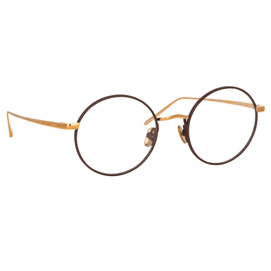 Opticals Linda Farrow | The Adams | Oval Optical Frame In Brown And Rose Gold (C4)