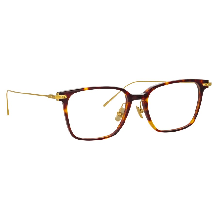 Opticals Linda Farrow | Gehry Rectangular Optical Frame In Tortoiseshell And Yellow Gold