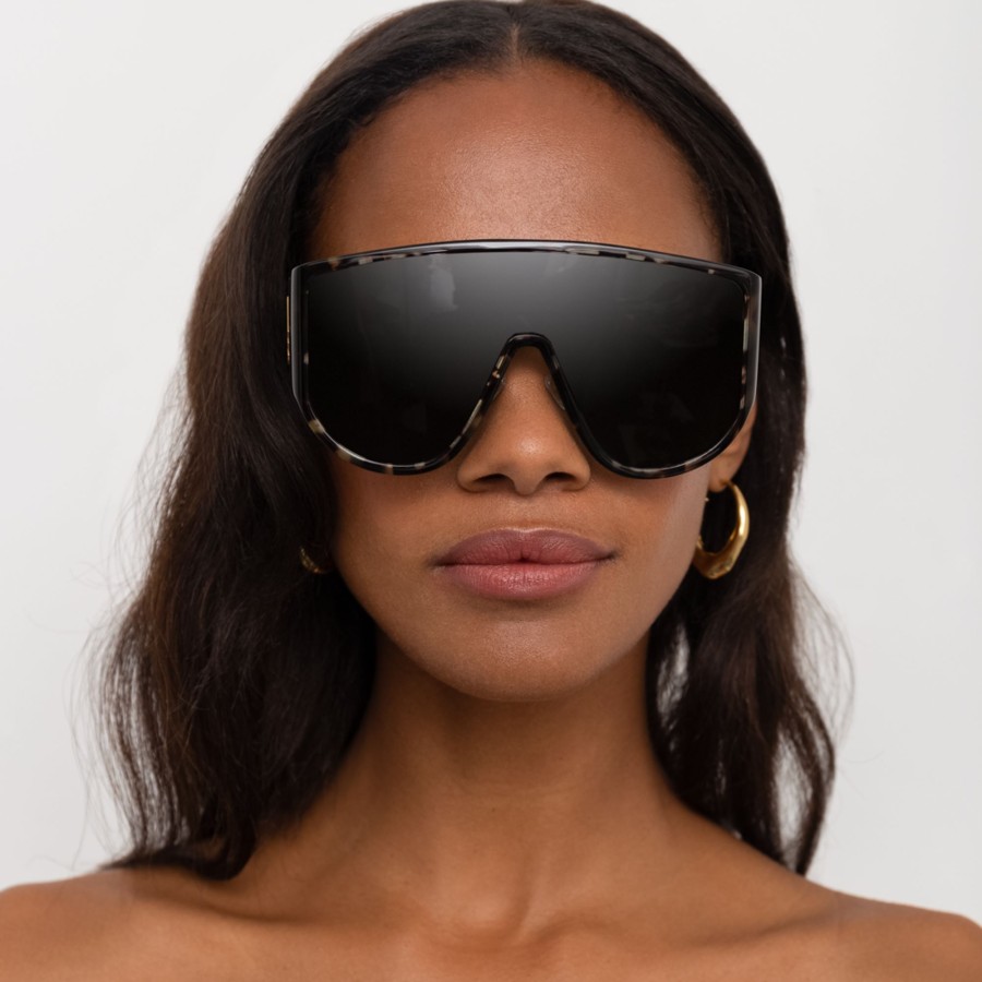 Sunglasses Linda Farrow | The Attico Iman Shield Sunglasses In Black