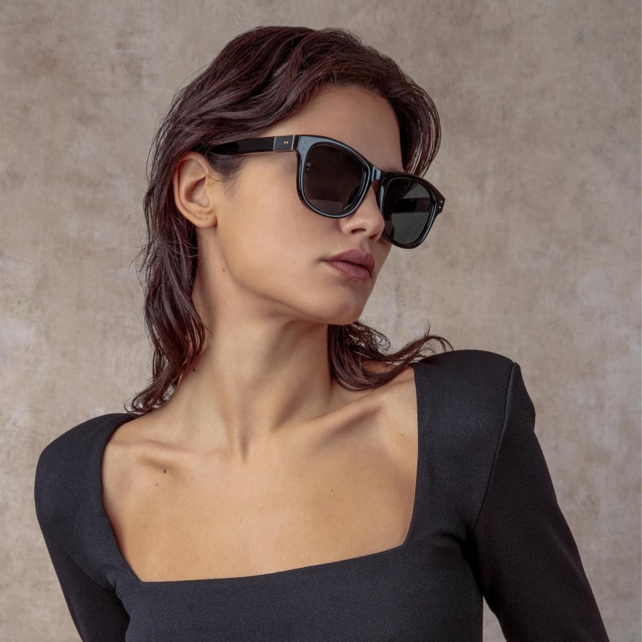 Sunglasses Linda Farrow | Edson D-Frame Sunglasses In Black