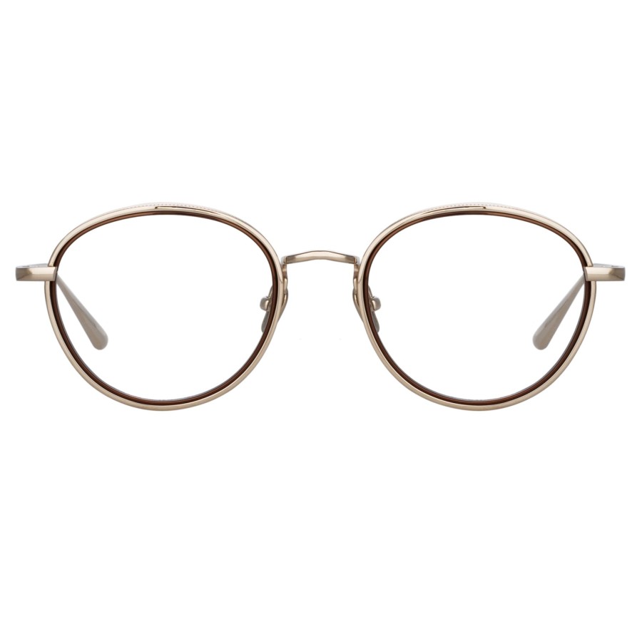 Opticals Linda Farrow | Moss Oval Optical Frame In Light Gold