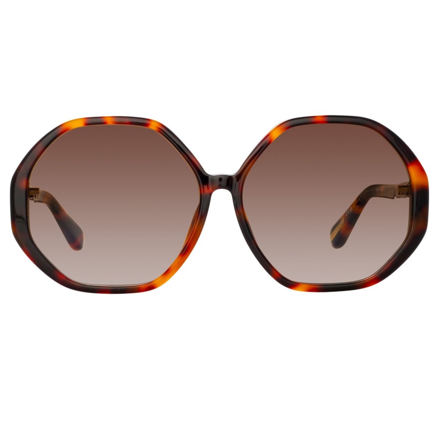 Sunglasses Linda Farrow | Paloma Hexagon Sunglasses In Tortoiseshell