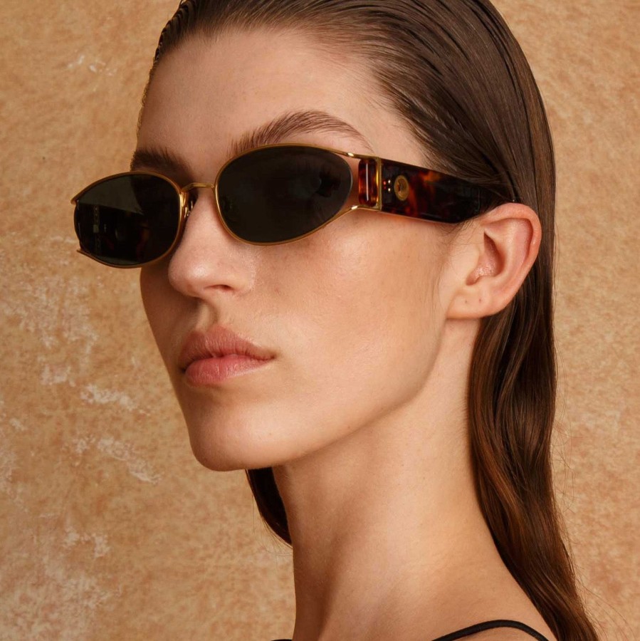 Sunglasses Linda Farrow | Shelby Cat Eye Sunglasses In Tortoiseshell