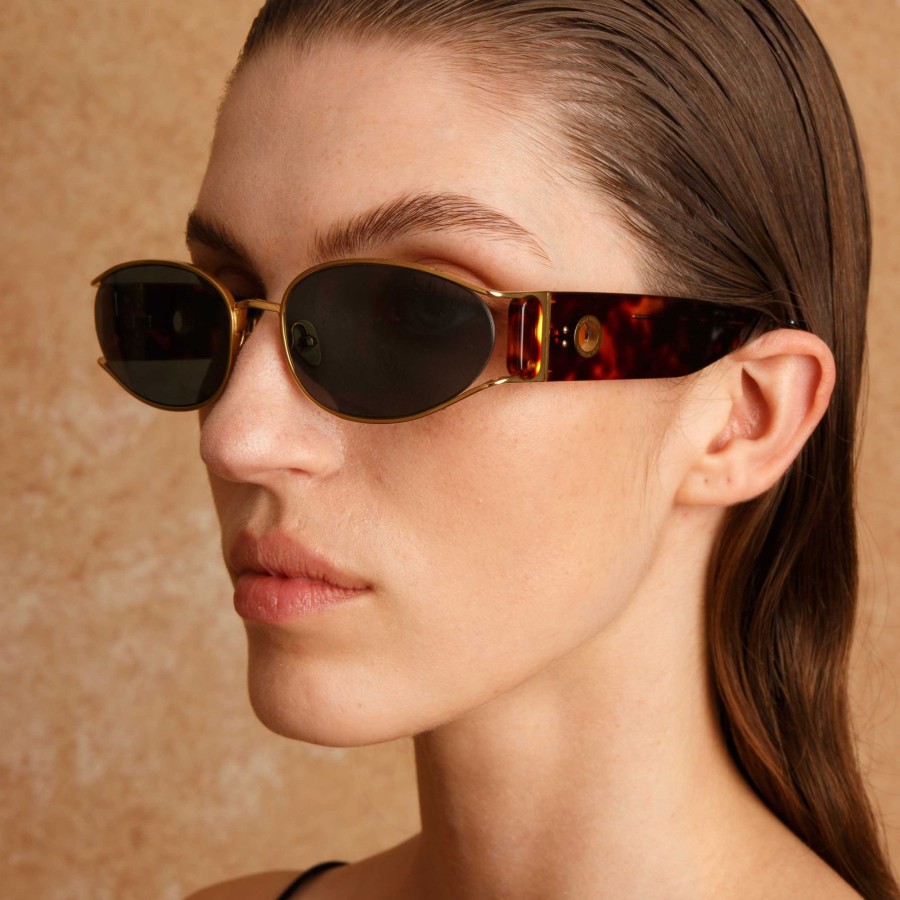 Sunglasses Linda Farrow | Shelby Cat Eye Sunglasses In Tortoiseshell