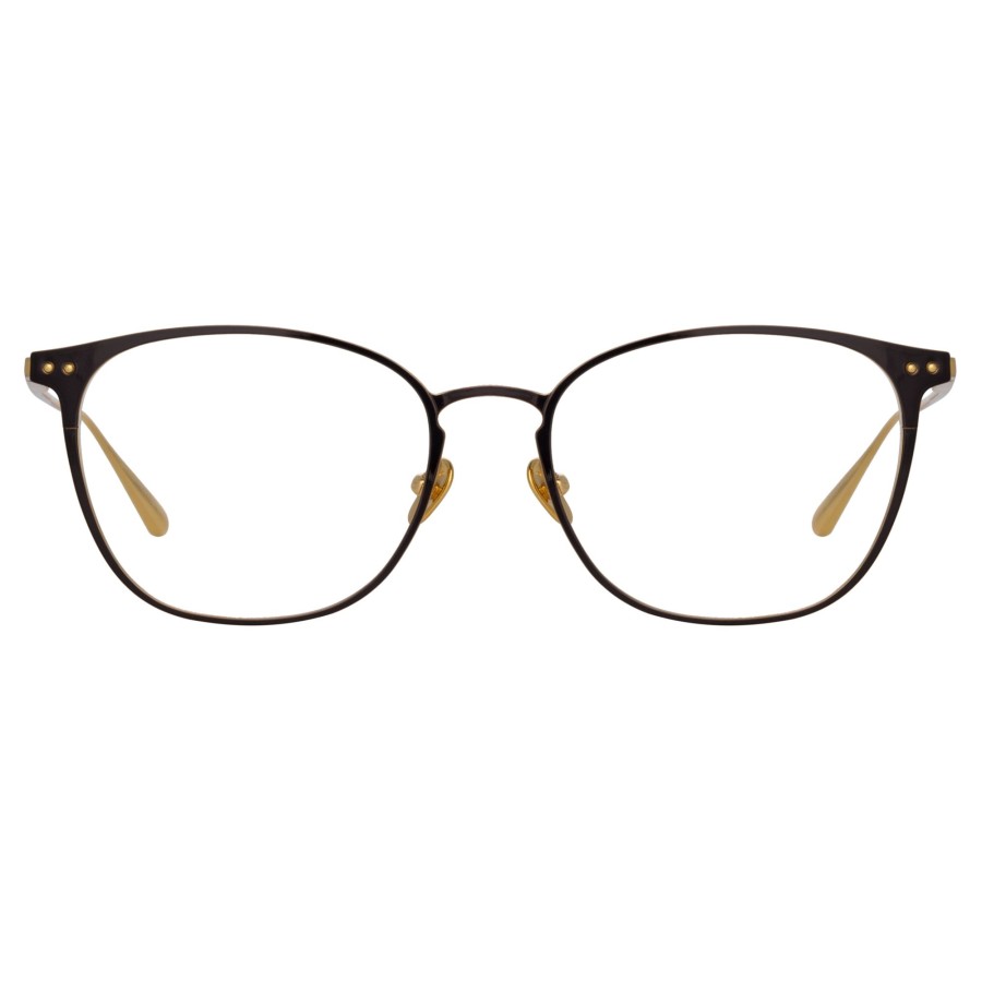 Opticals Linda Farrow | Xate Rectangular Optical Frame In Black And Yellow Gold