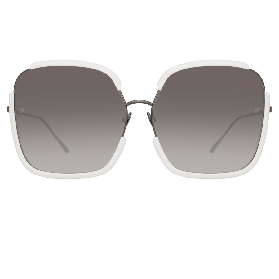 Sunglasses Linda Farrow | Natalia Oversized Sunglasses In White