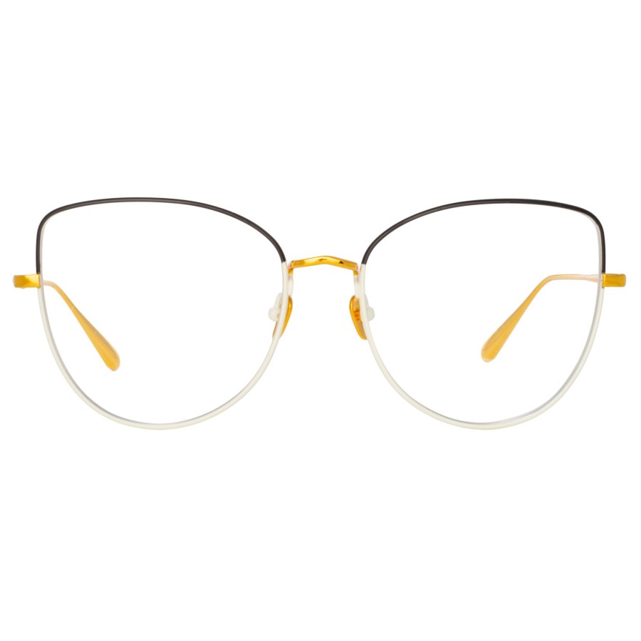 Opticals Linda Farrow | Eloise Cat Eye Optical Frame In Mocha And Light Gold