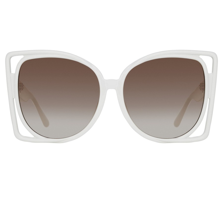 Sunglasses Linda Farrow | Astra Cat Eye Sunglasses In White