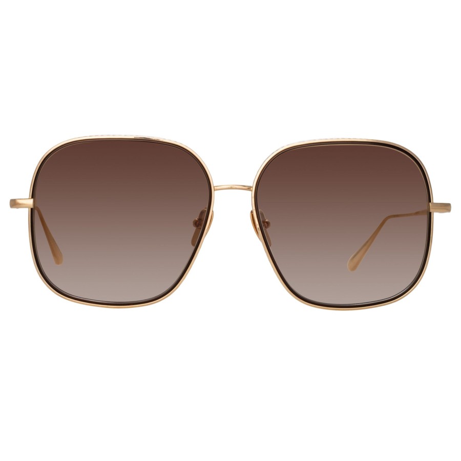 Sunglasses Linda Farrow | Juliana Oversized Sunglasses In Light Gold