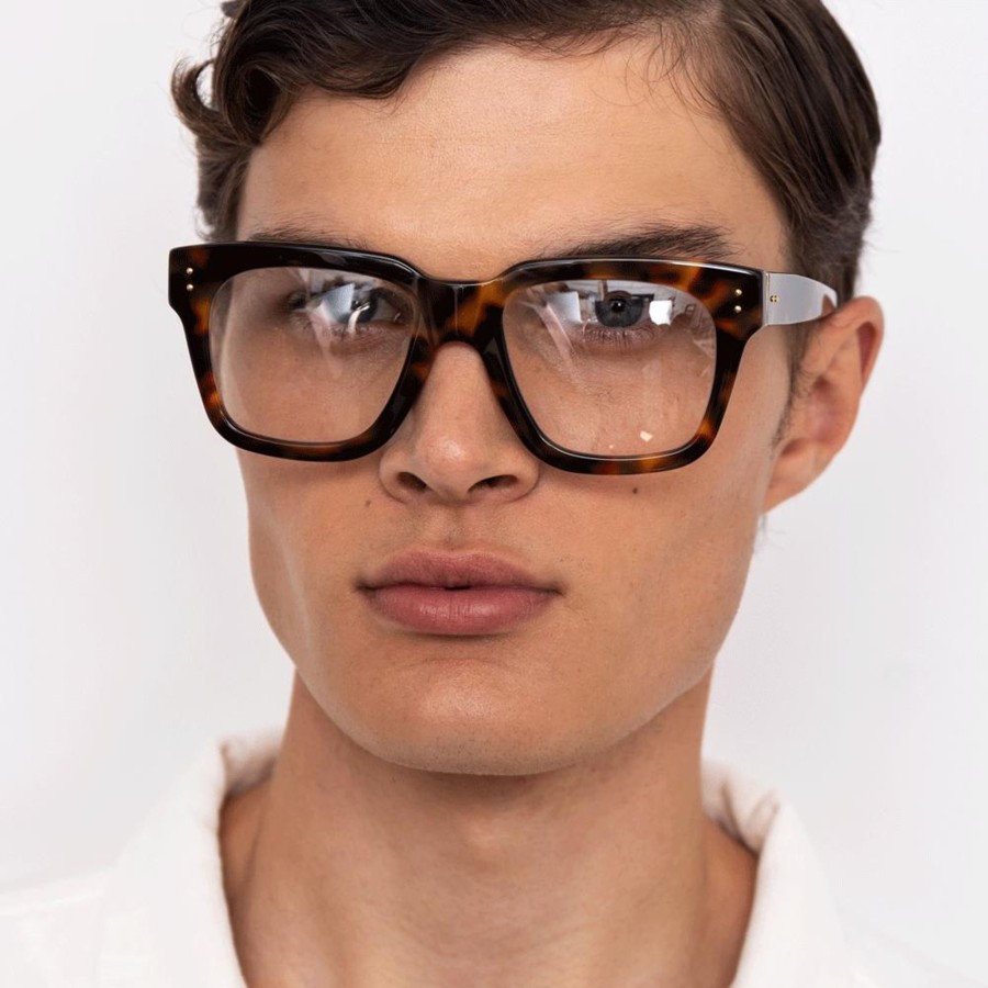 Opticals Linda Farrow | The Max | Men'S Optical D-Frame In Tortoiseshell (C2)