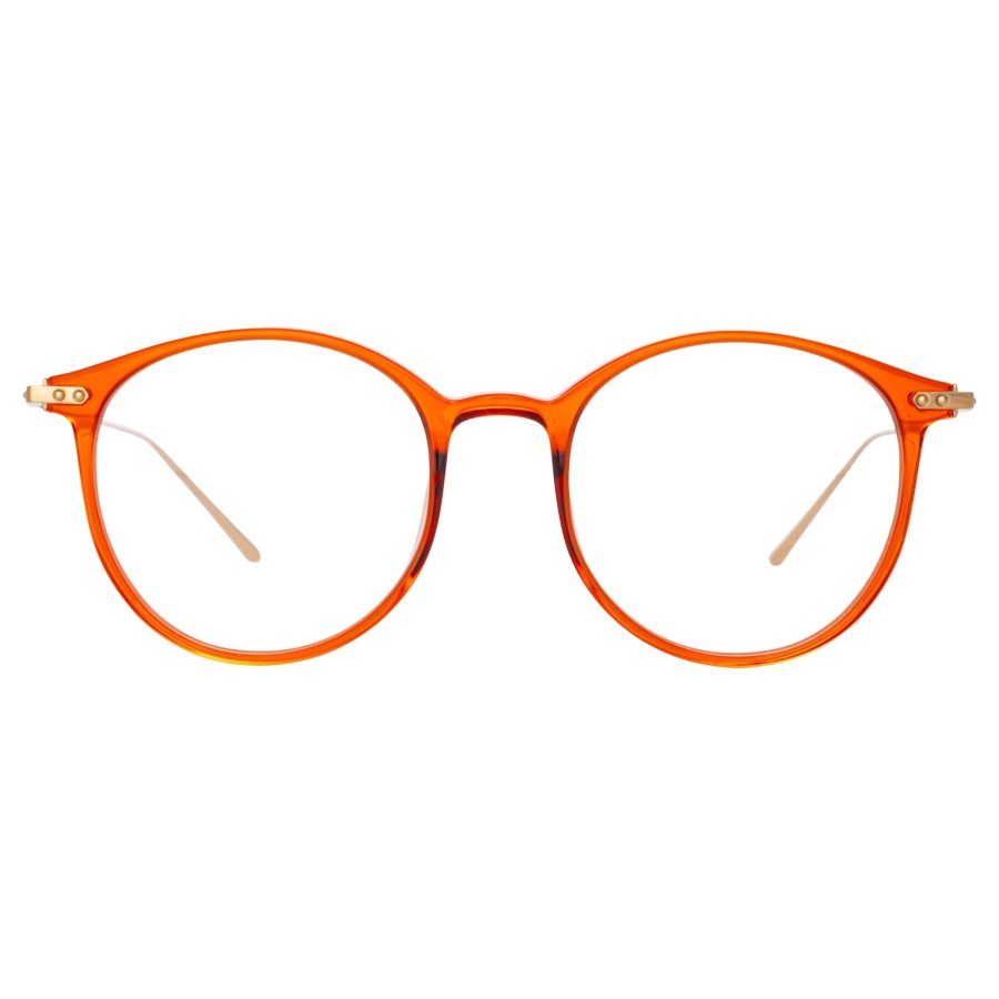 Opticals Linda Farrow | Men'S Gray Oval Optical Frame In Amber (Asian Fit)