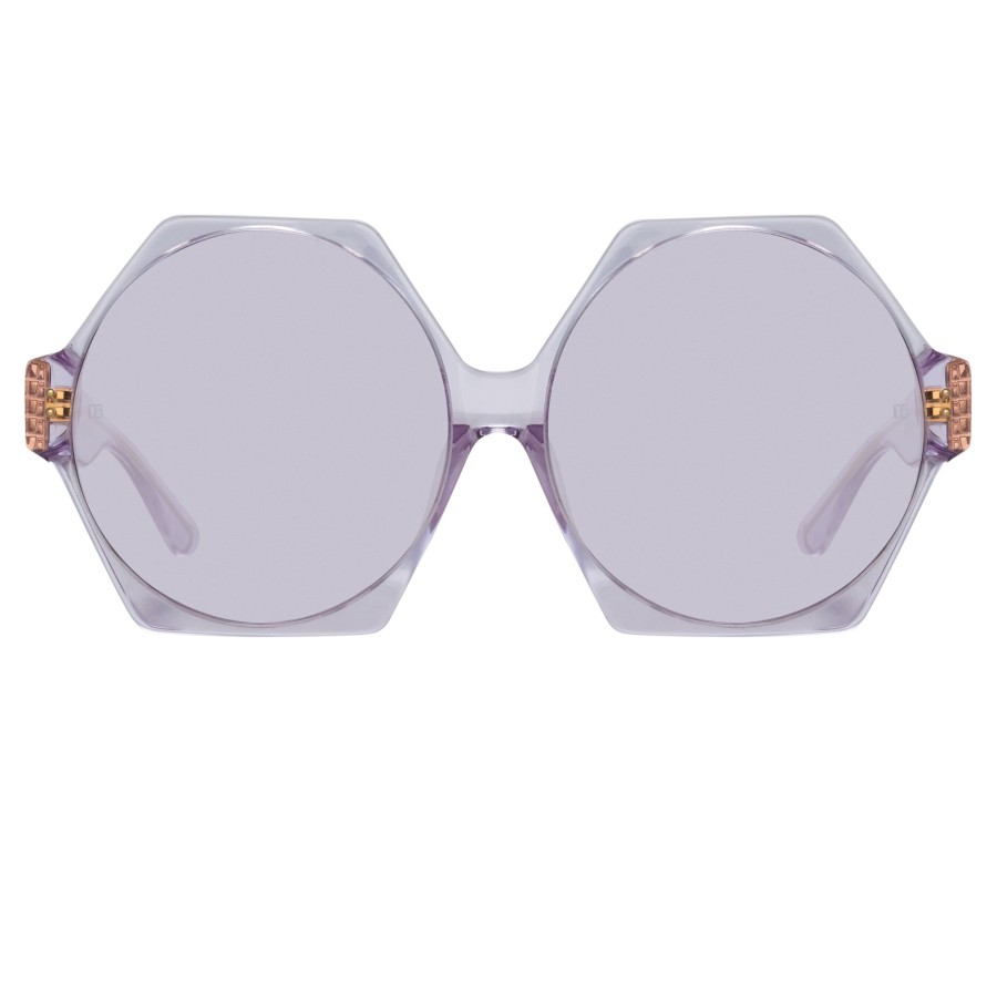 Sunglasses Linda Farrow | Bora Hexagon Sunglasses In Lilac