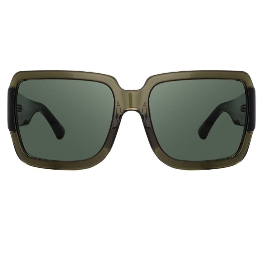 Sunglasses Linda Farrow | Dries Van Noten Oversized Sunglasses In Khaki