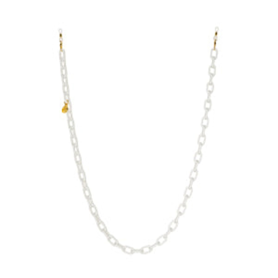 Accessories Linda Farrow | White Small Square Acetate Chain